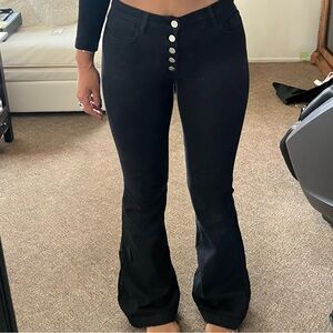 J Brand Maria Flare Jeans in Serious Black